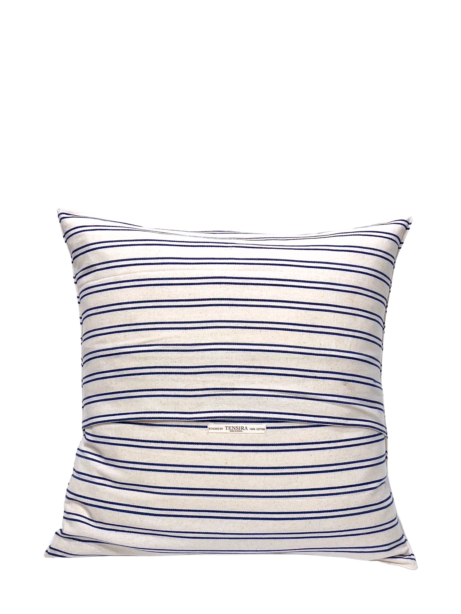 Cushion cover, off white with blue stripes  (50 x 50 cm)