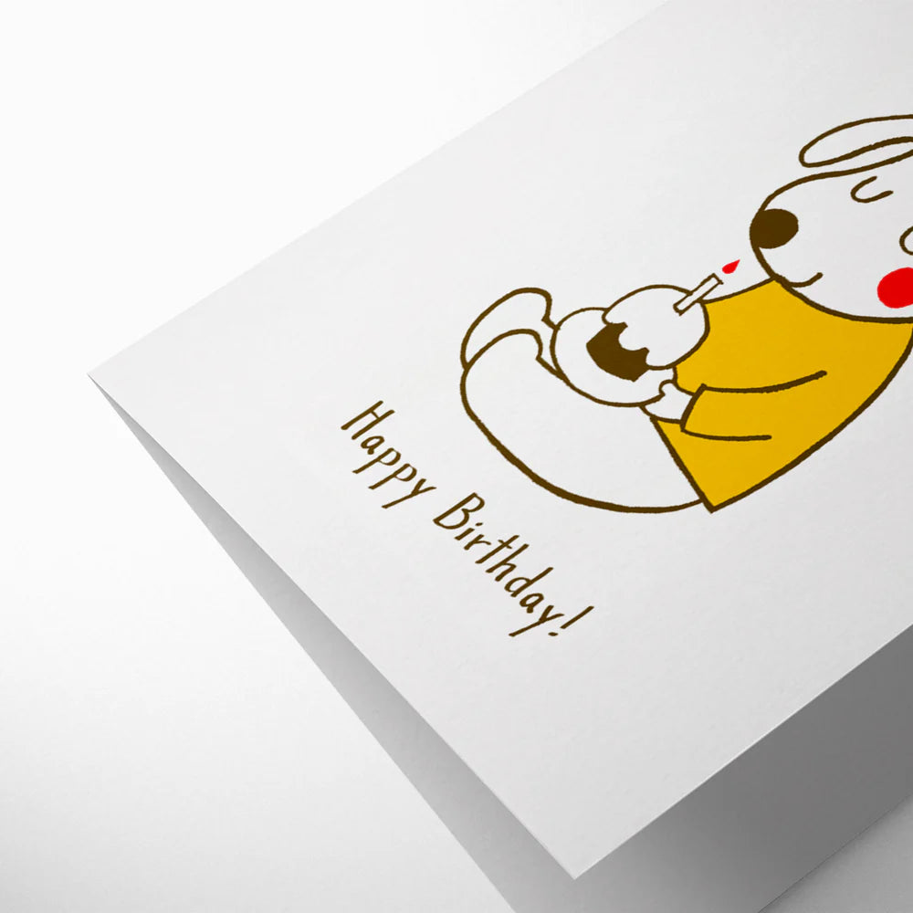 Birthday hat dog, birthday card