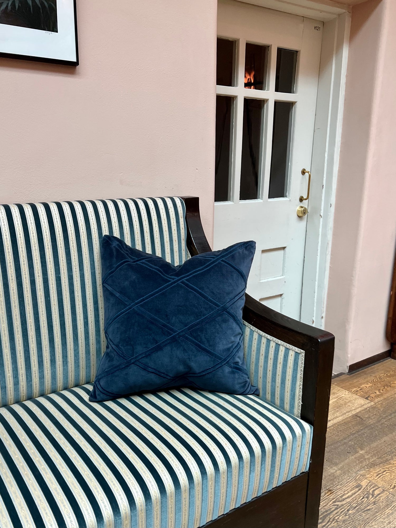 Orissa Velvet Cushion Cover (50x50cm), Sea Blue