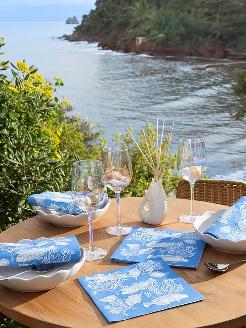 Seabed dinner napkins, blue (40x40cm)