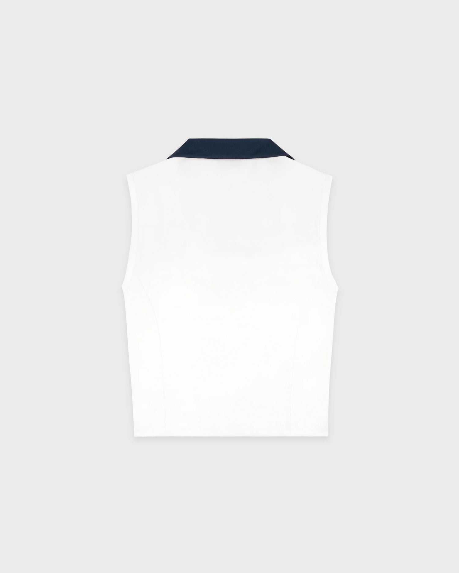 SRC logo sports polo vest, white-navy