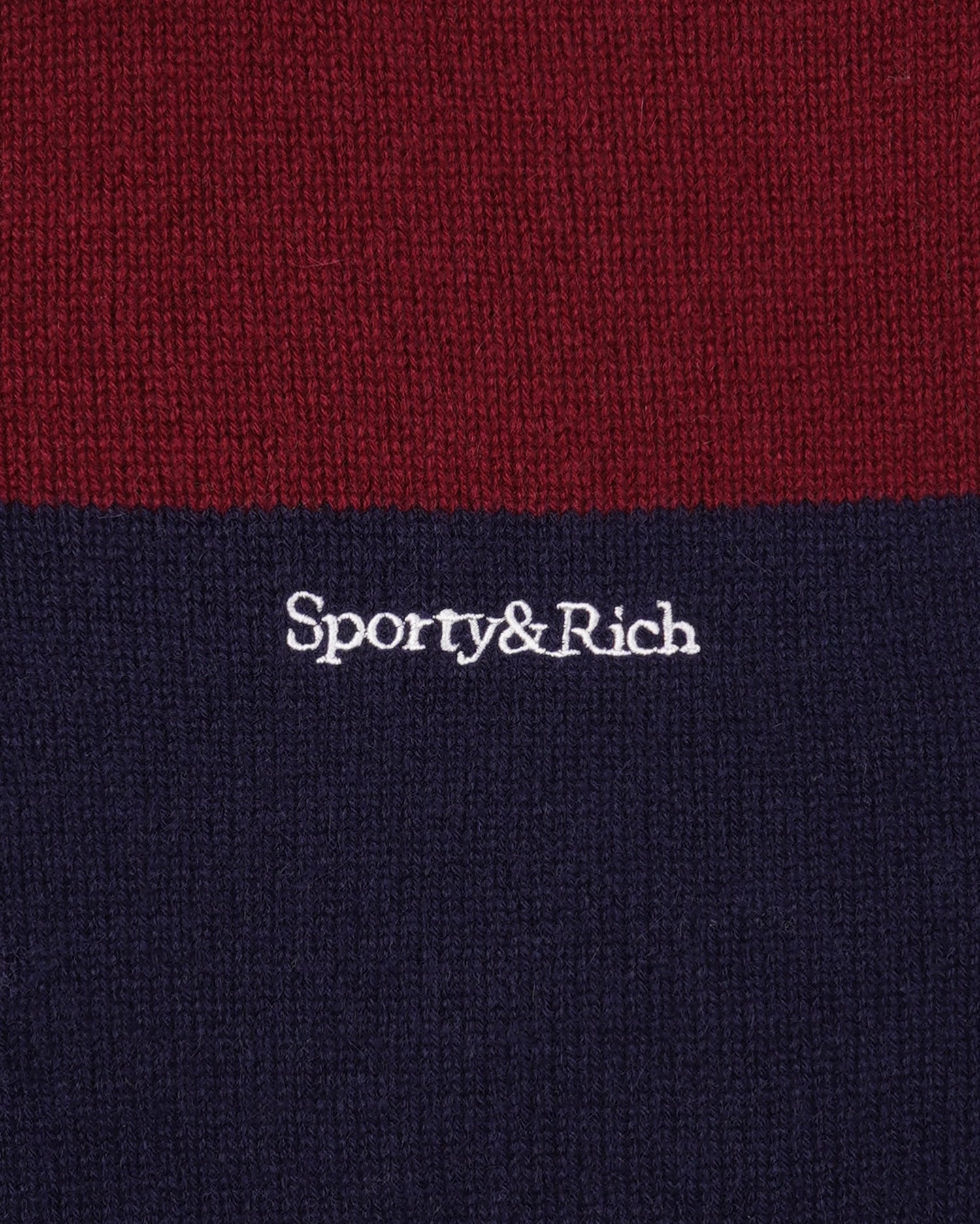 Serif logo cashmere rugby polo, merlot-navy