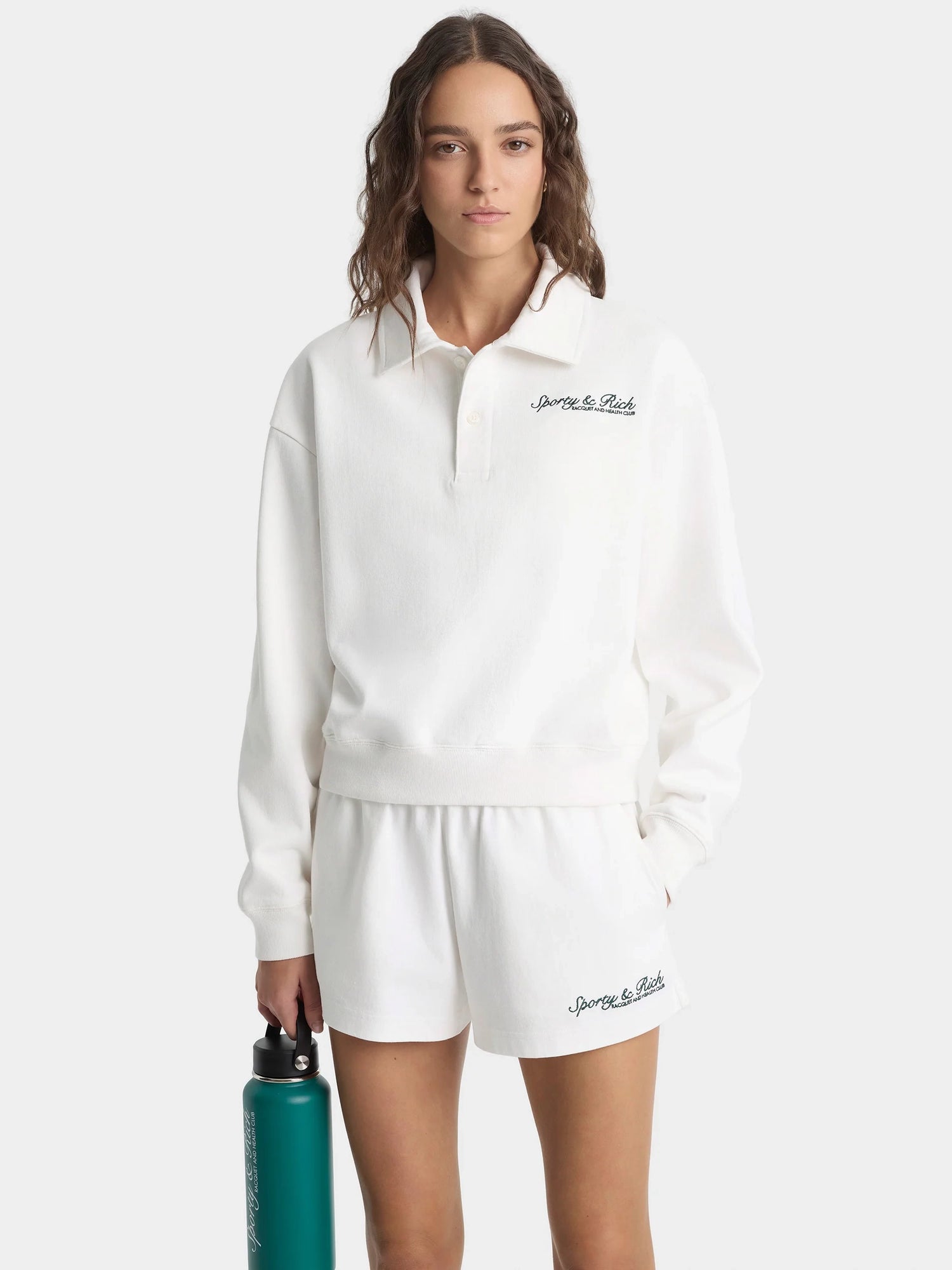 Syracuse embroidered polo, white