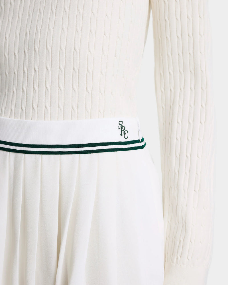 SRC logo Abigail skirt, ecru-forest green