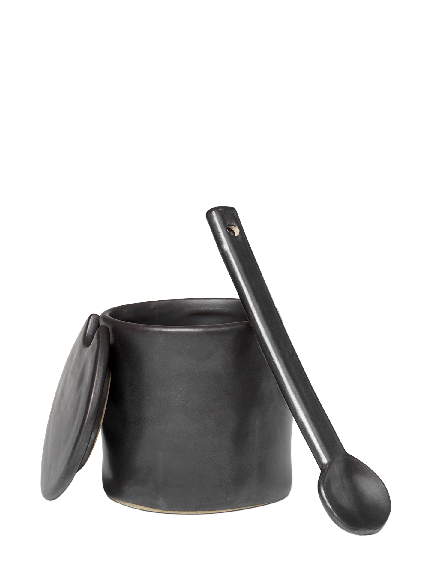 Flow Jar with spoon, Black