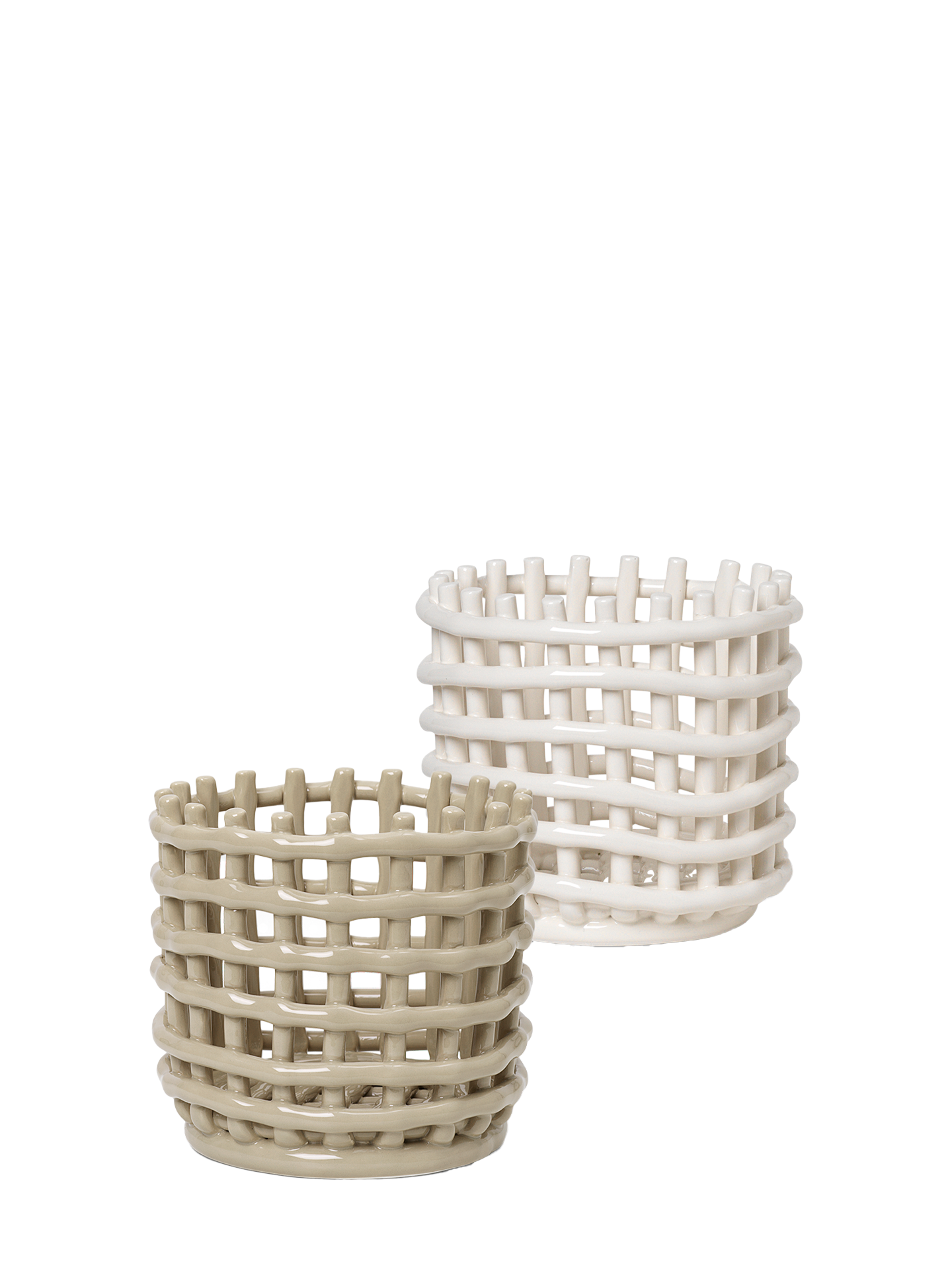 Small Ceramic Basket, 2 Colours