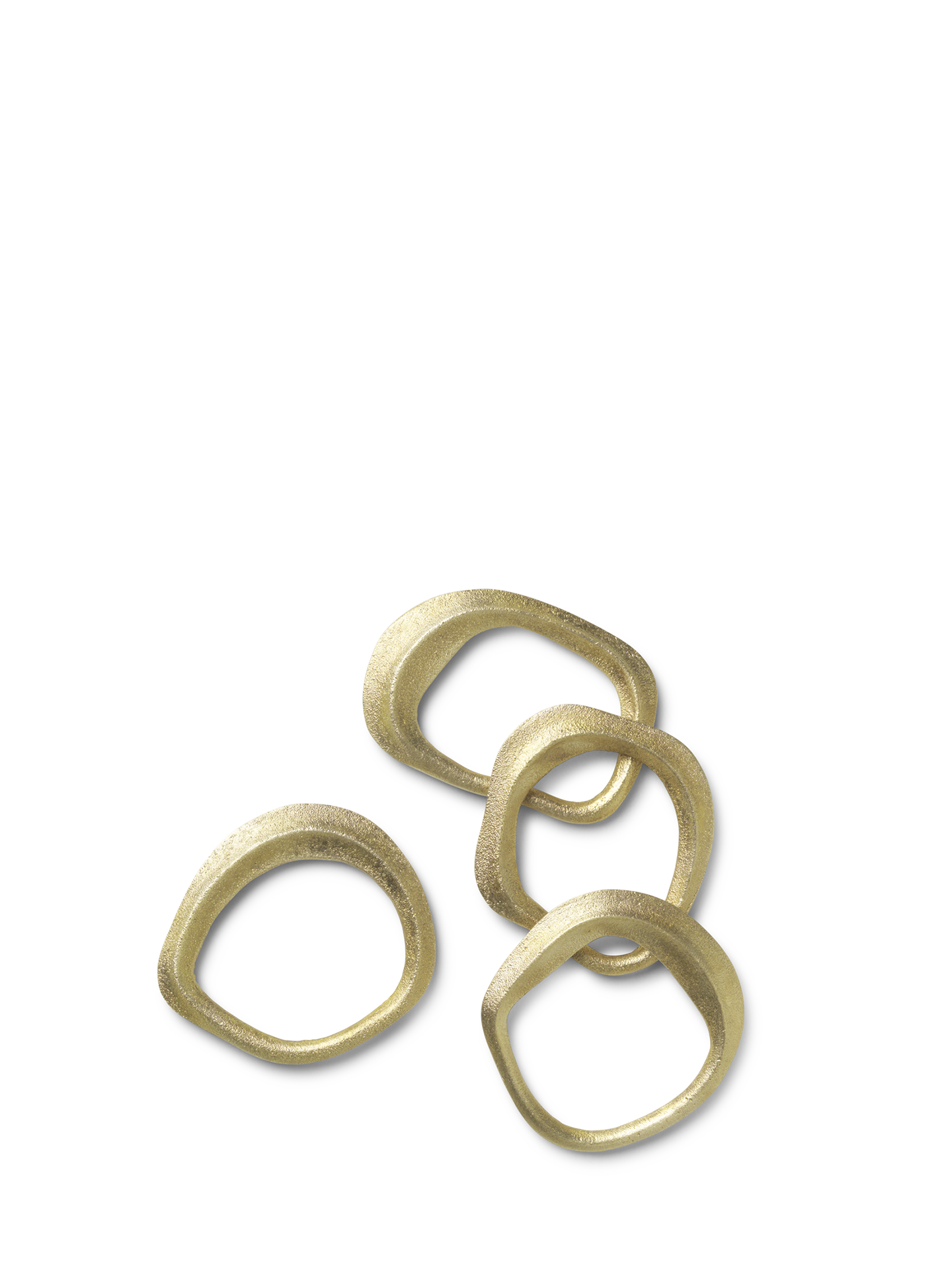 Flow Napkin Rings (set of 4), brass