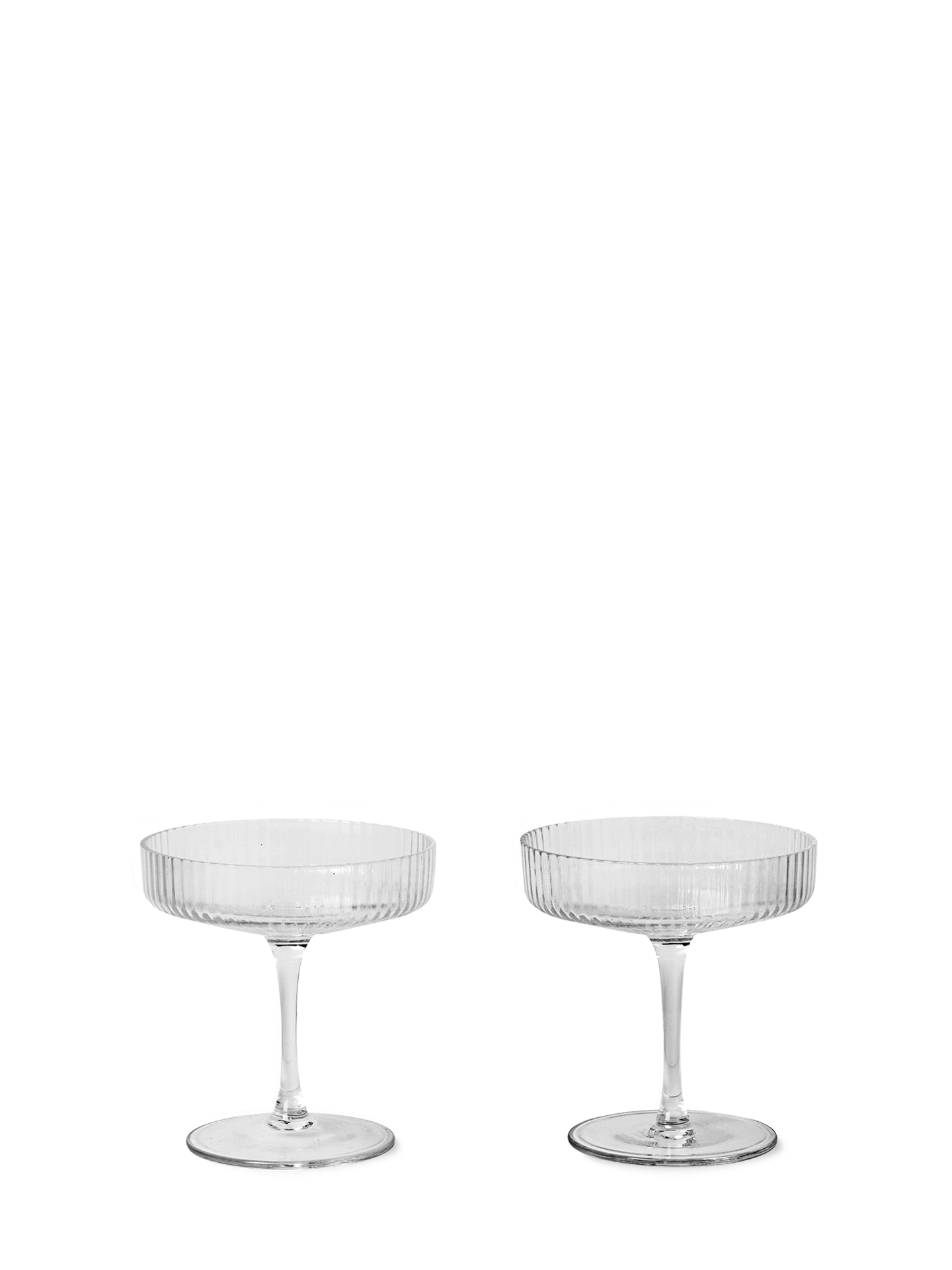 Ripple champagne saucers, set of 2, clear