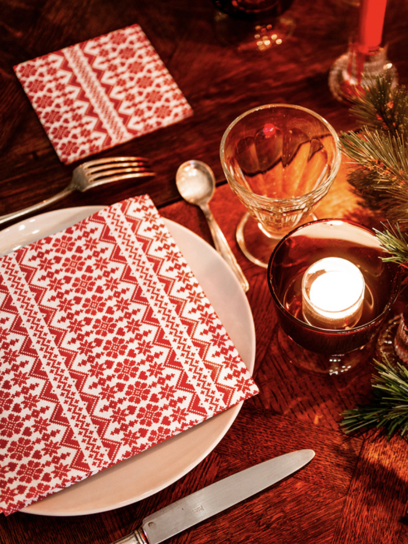 Christmas dinner napkins, Jaquard Rouge 2024 (40x40cm)