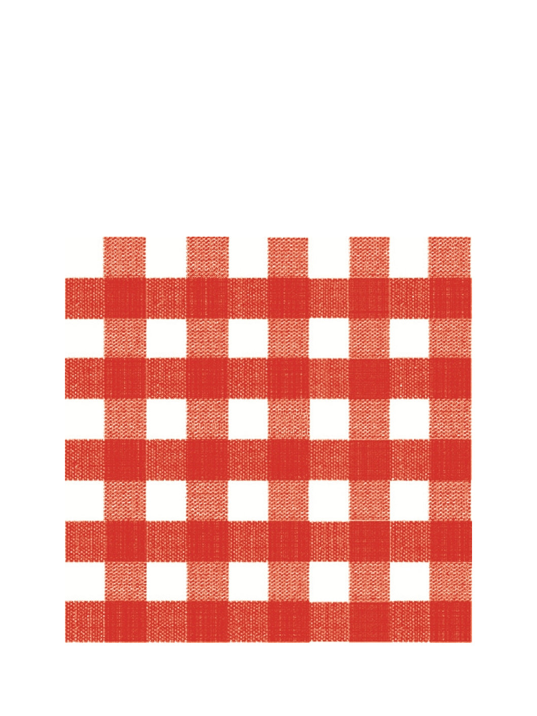 A red and white checkered disposable paper napkin