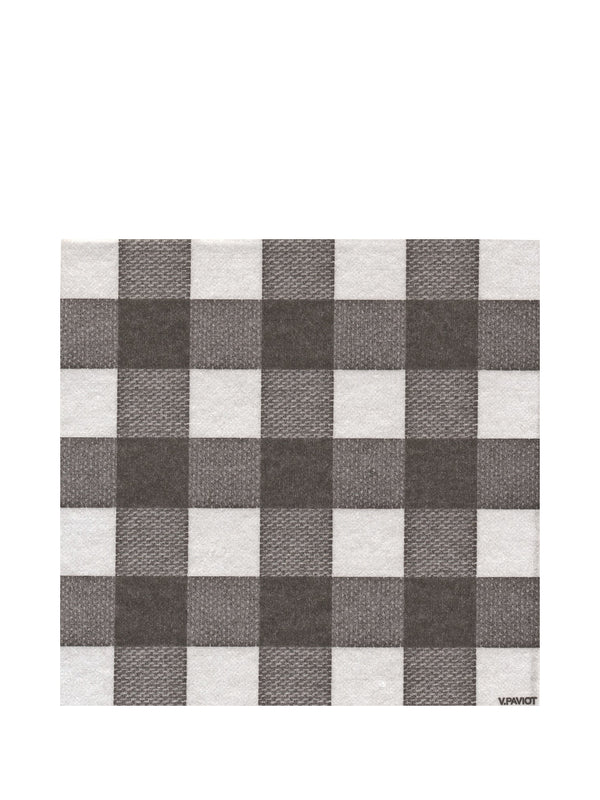 Grand gingham dinner napkins, black (40x40cm)