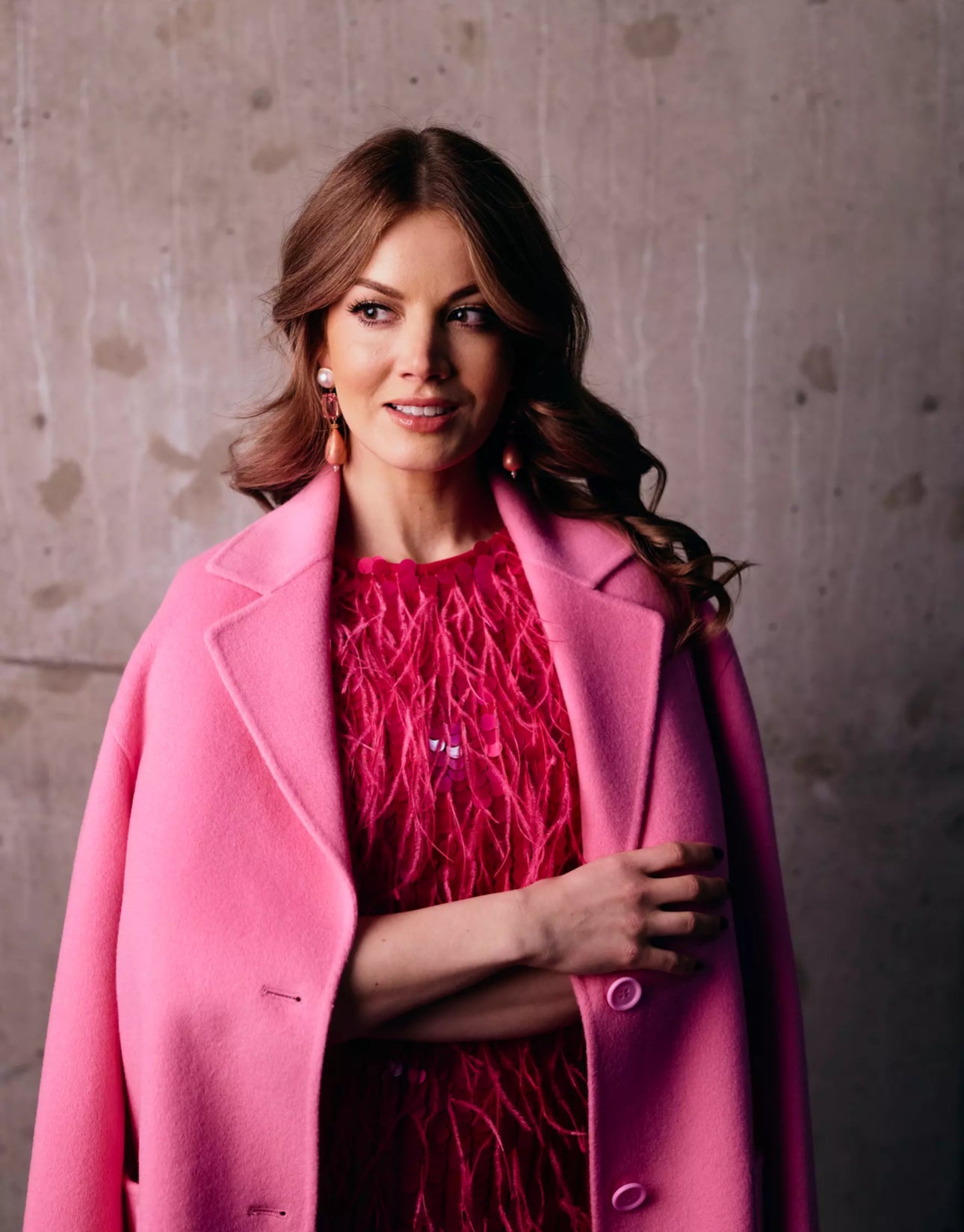 Wool coat, pink