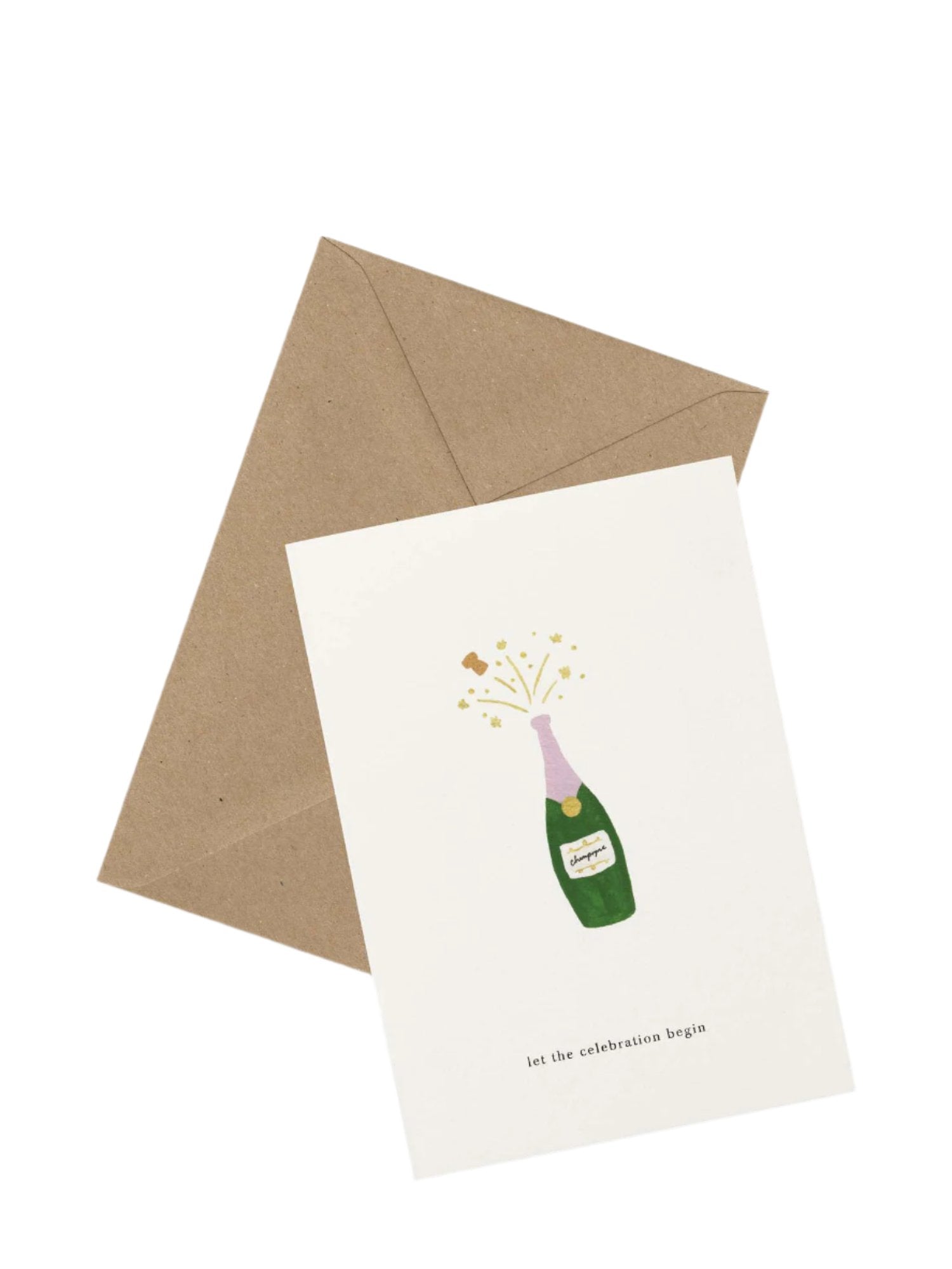 Champagne (let the celebration begin) congratulations card