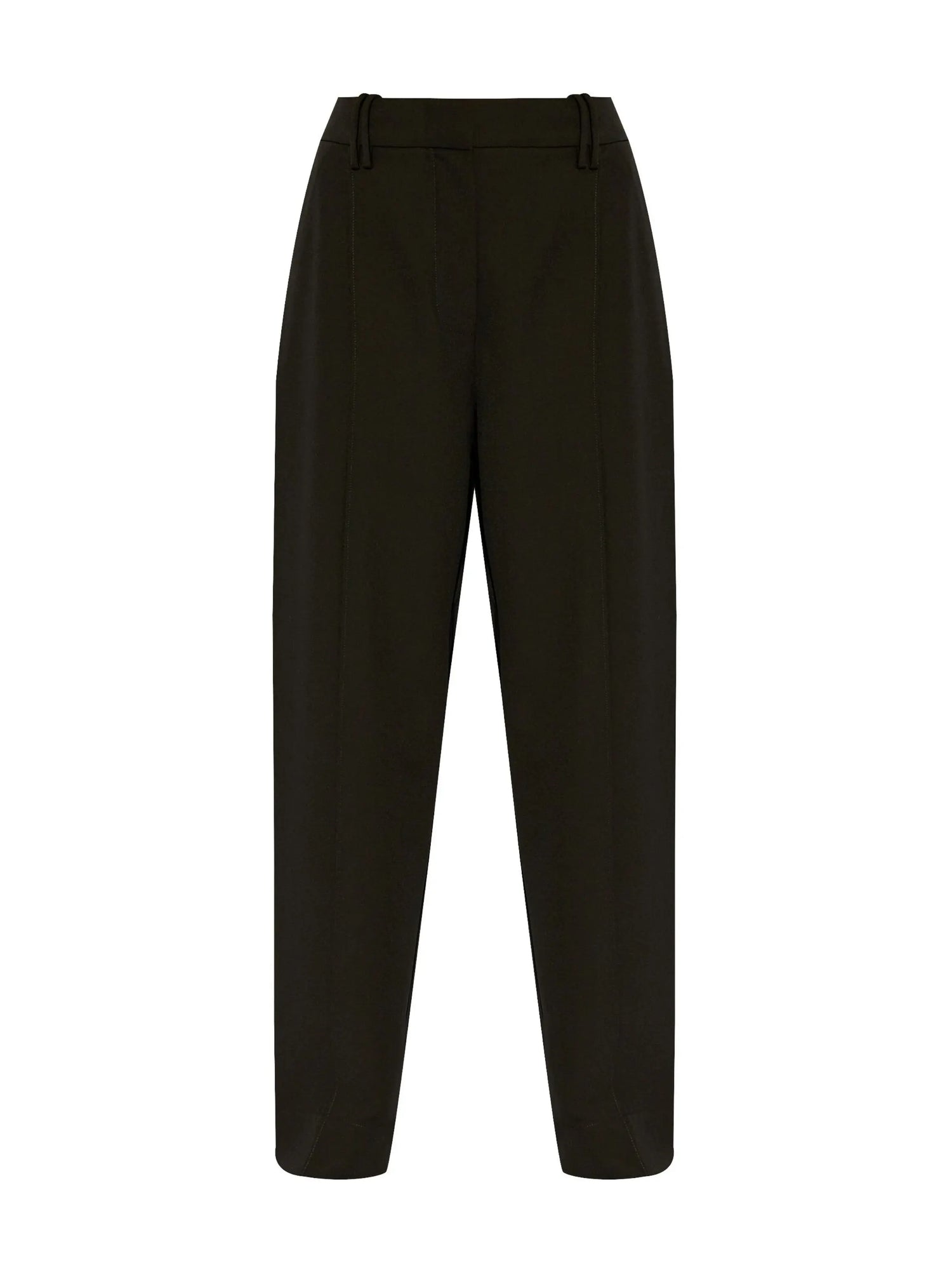 Light Twill Suiting Relaxed Pleated Pants, black