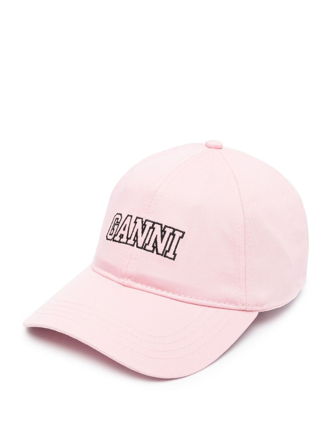 Ganni, Embroidered-logo cotton baseball cap in light pink, sold by My o My Helsinki