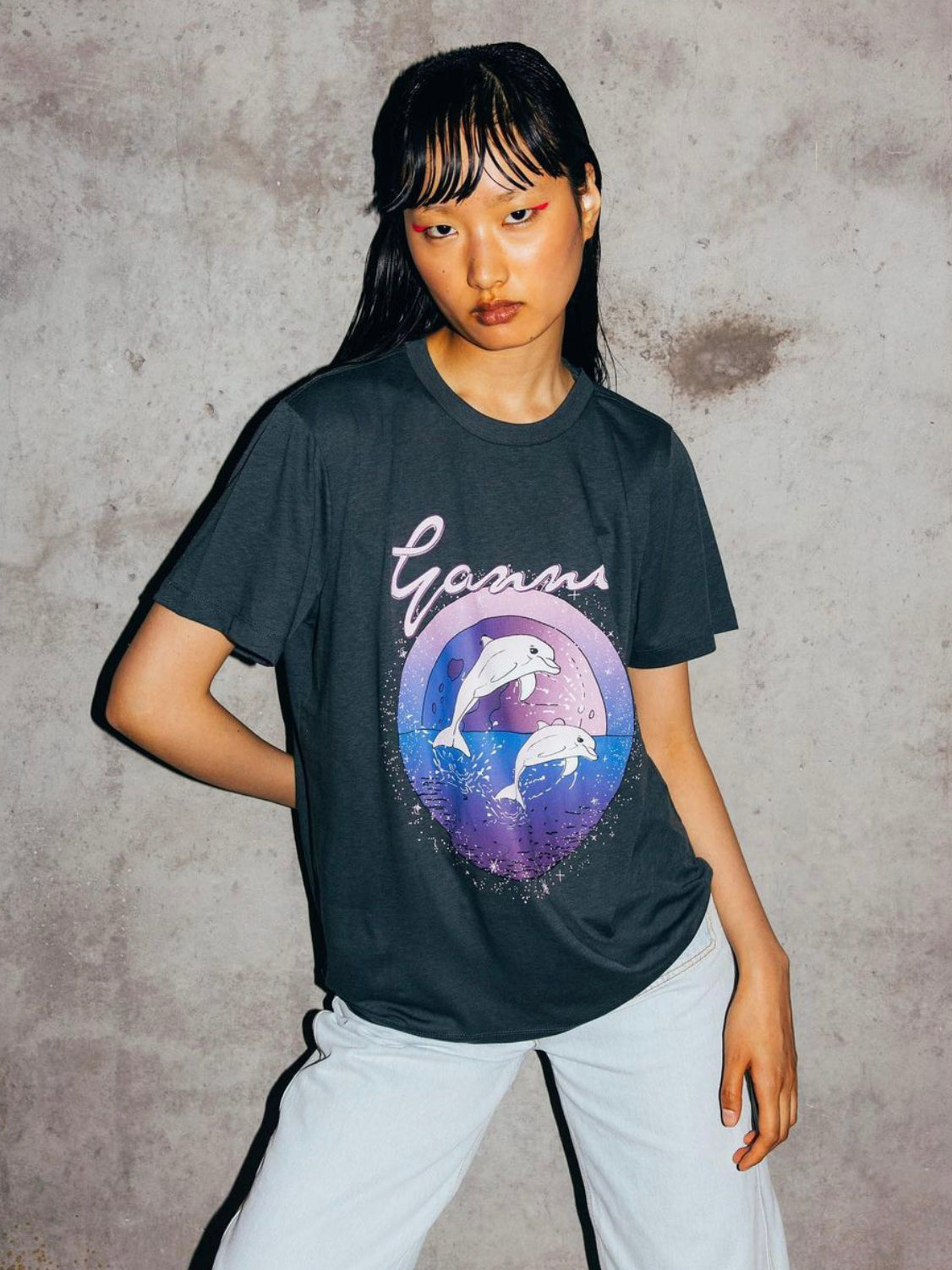 Future Jersey Ganni Relaxed T-shirt, dolphin print