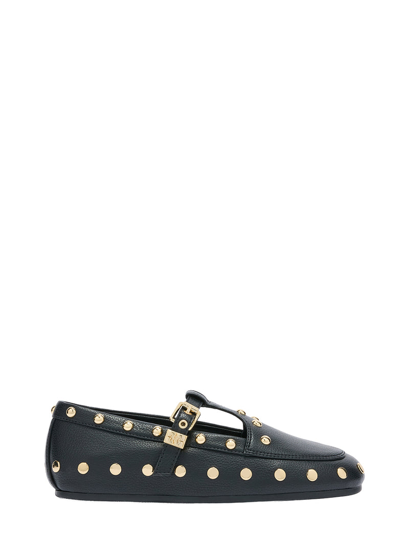 Mary jenny studs small grain flats, black