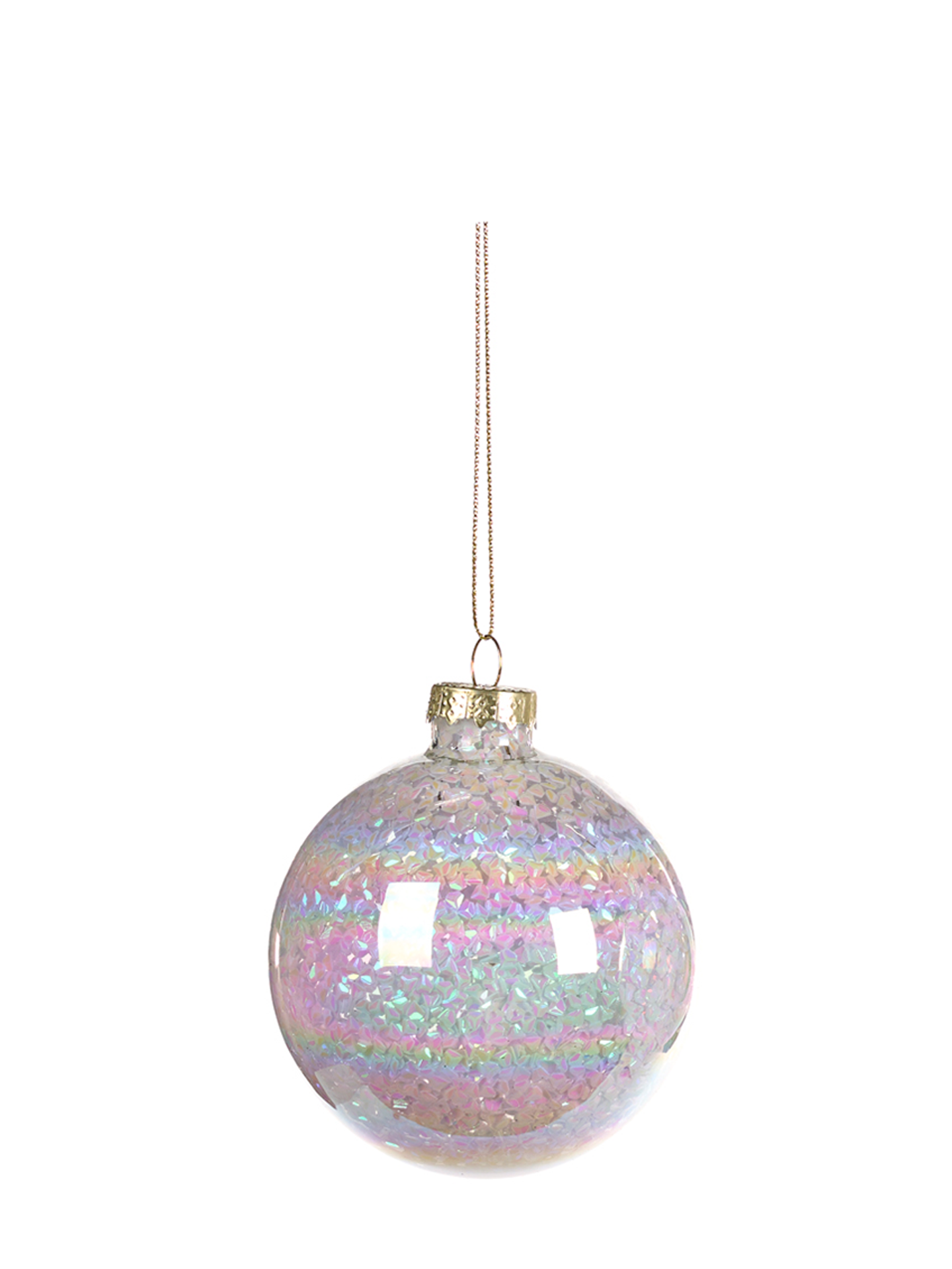 Foil Bauble Glass Ornament, Iridescent Pastel