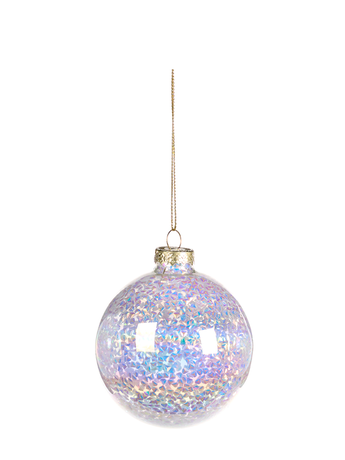 Foil Bauble Glass Ornament, Opal