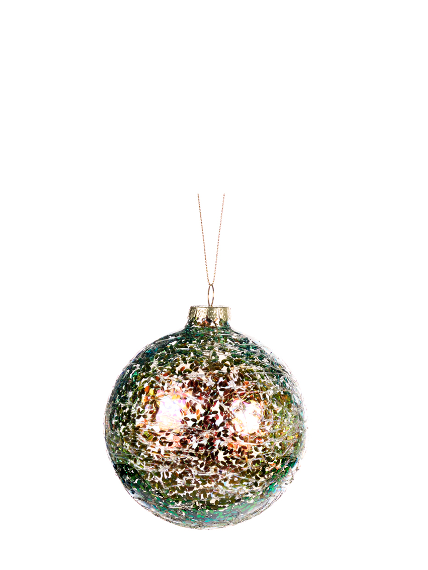 Bronzed Green Foil Glass Ornament, Bauble