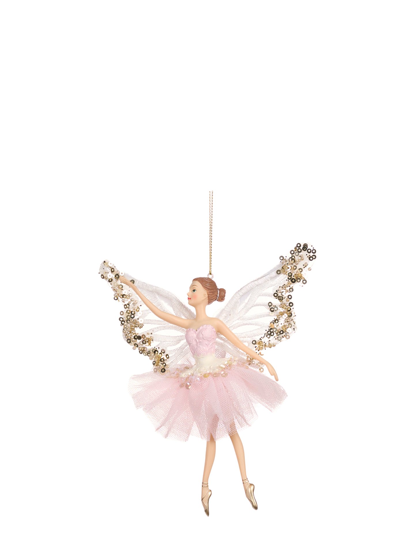 Sequin Ballerina Fairy Tulle Ornament, Pink