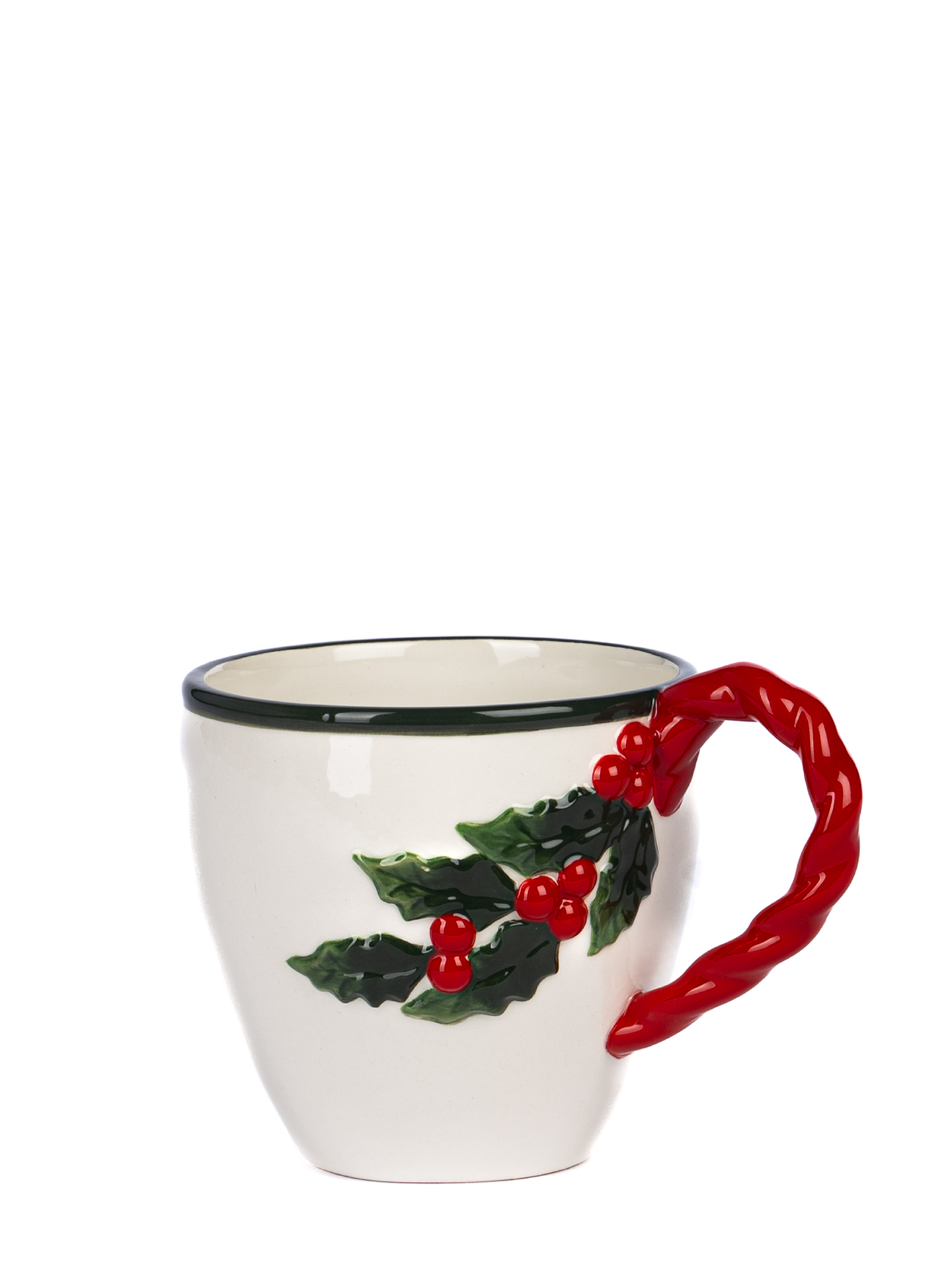 Holly Berry Dolomite Mug, White/Red