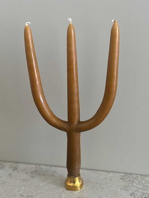 Branched 3-armed candle, ocra