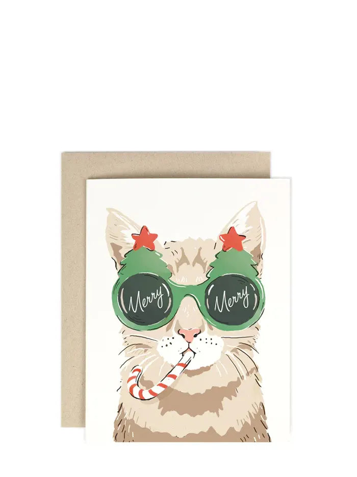 Merry Merry Cat Christmas Card