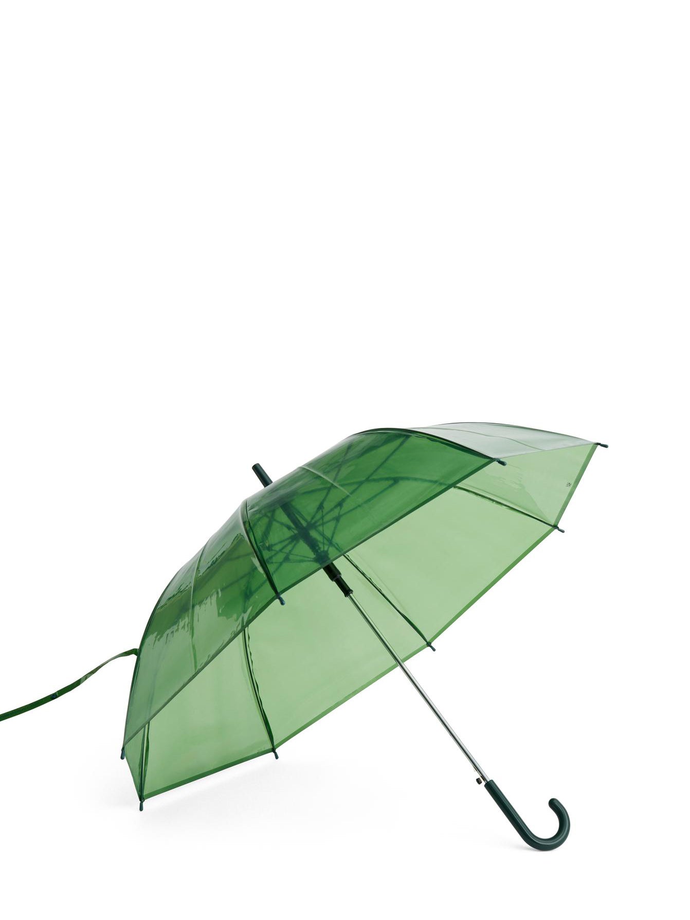 Green umbrella on a white background