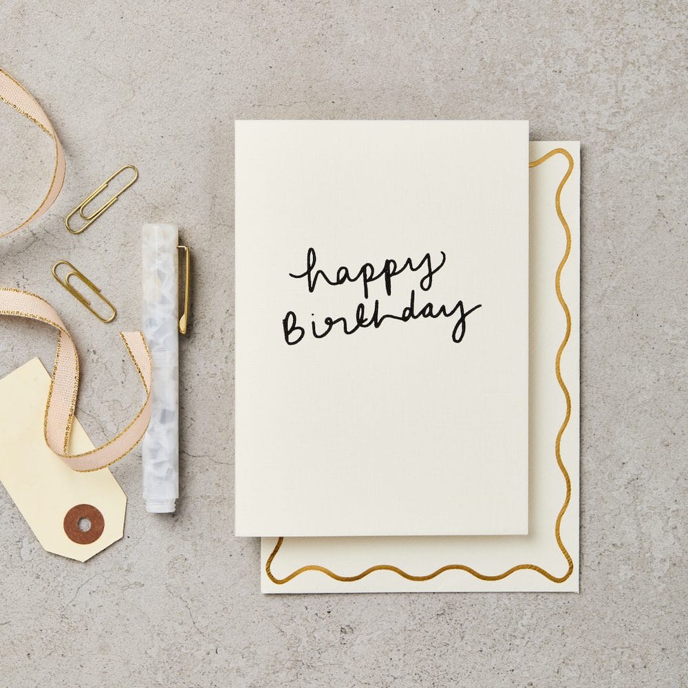 Happy birthday cursive birthday card