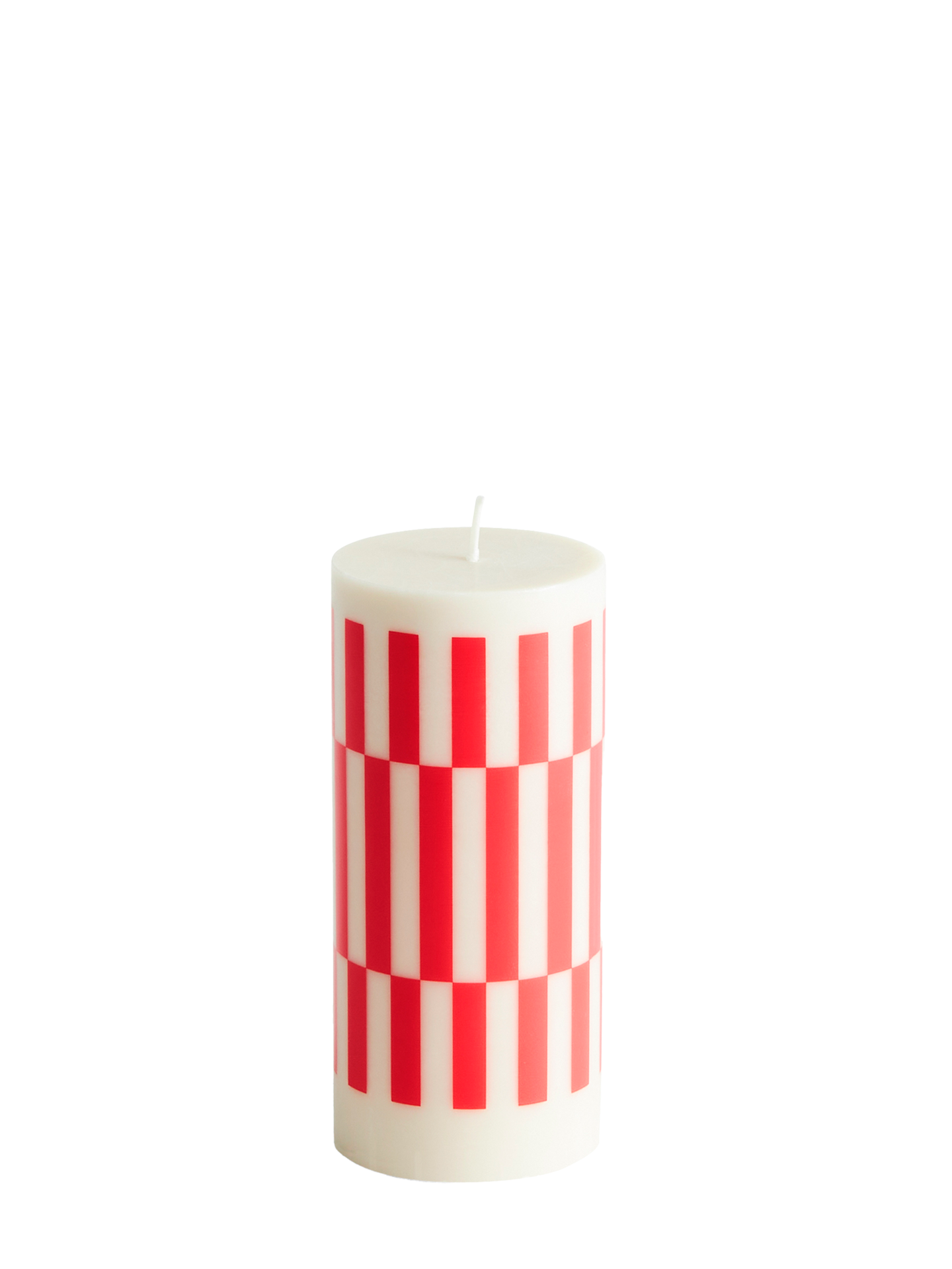 Column Candle (S), off-white-red