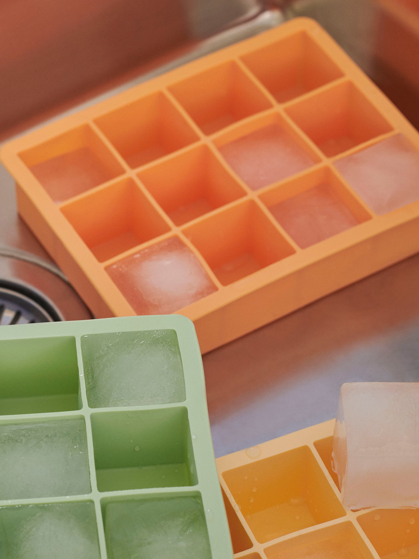 Square Ice Cube Tray XL, 6 colours
