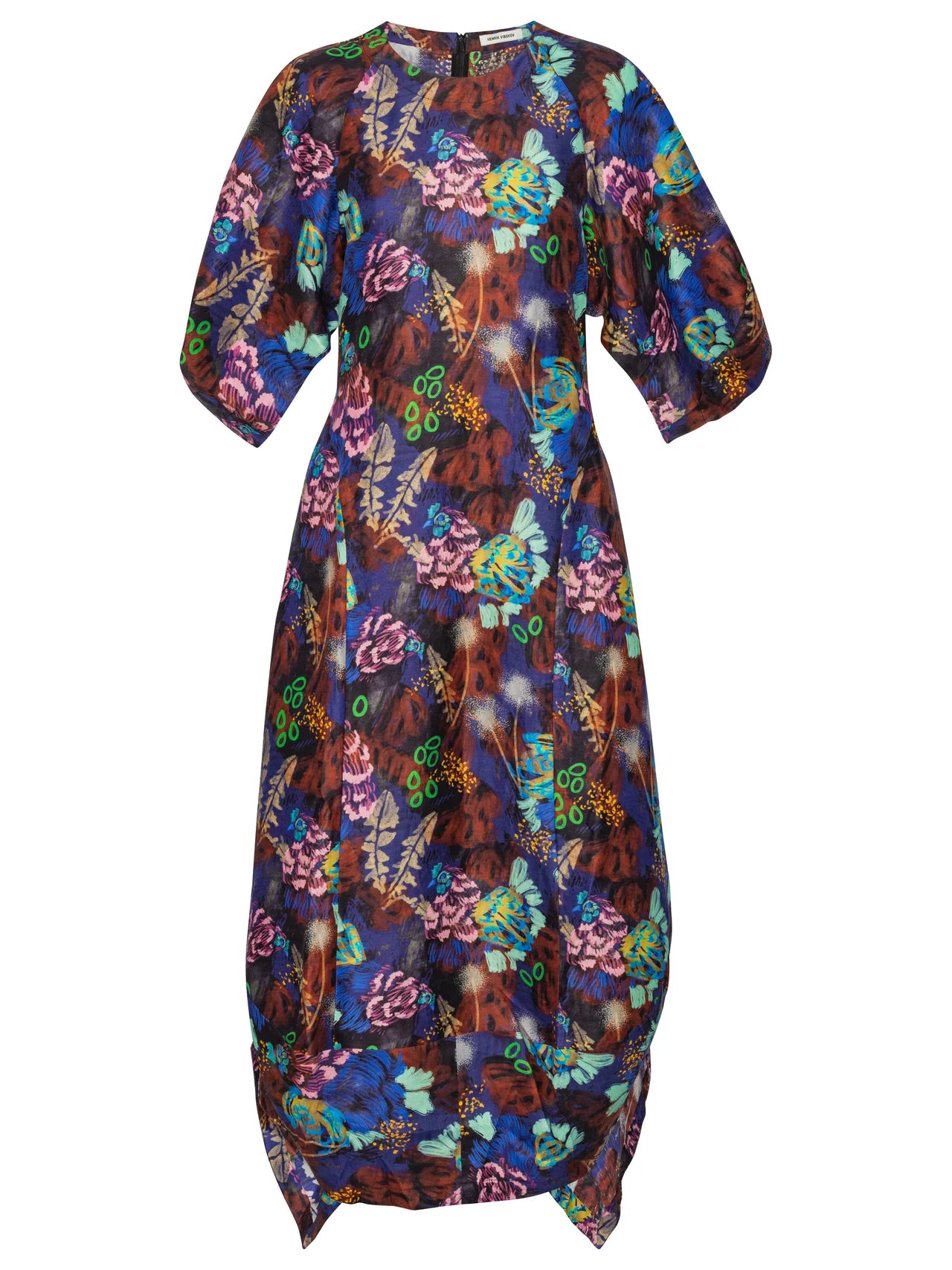 Double bass dress, multicolour print