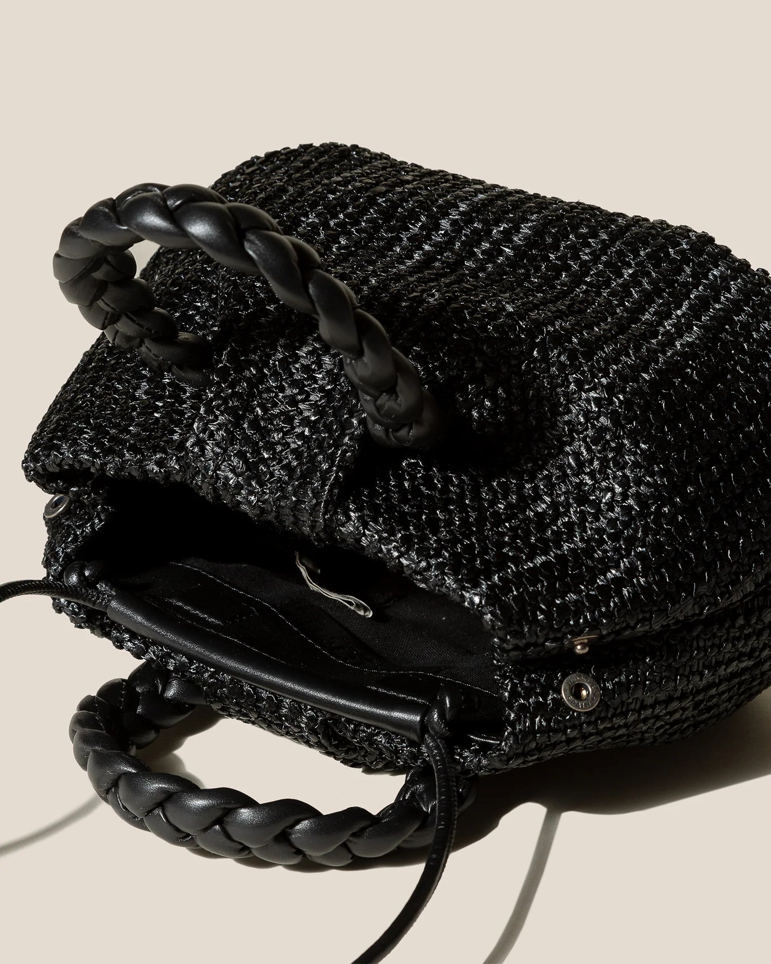 Bombon M Raffia bag, black