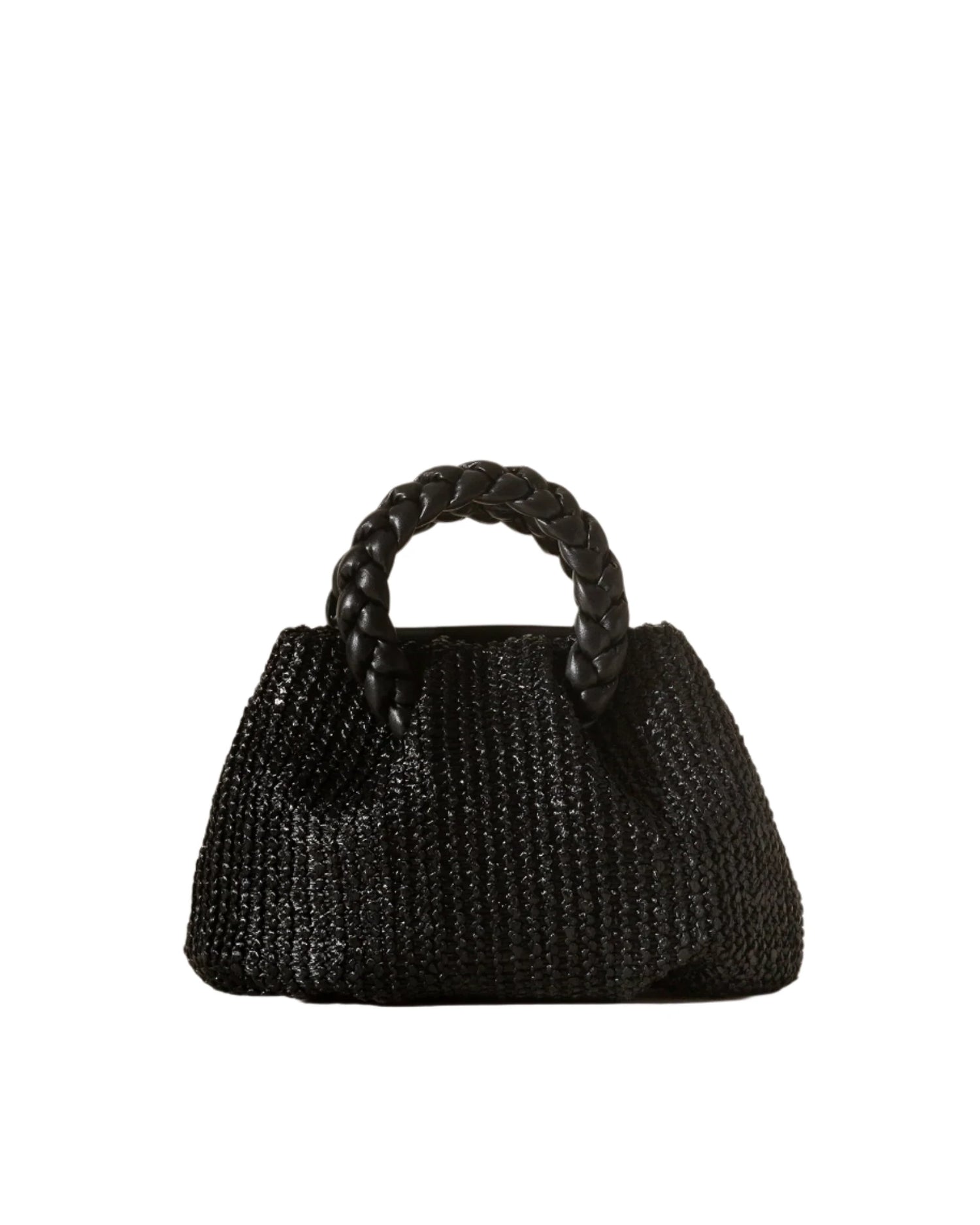 Bombon M Raffia bag, black