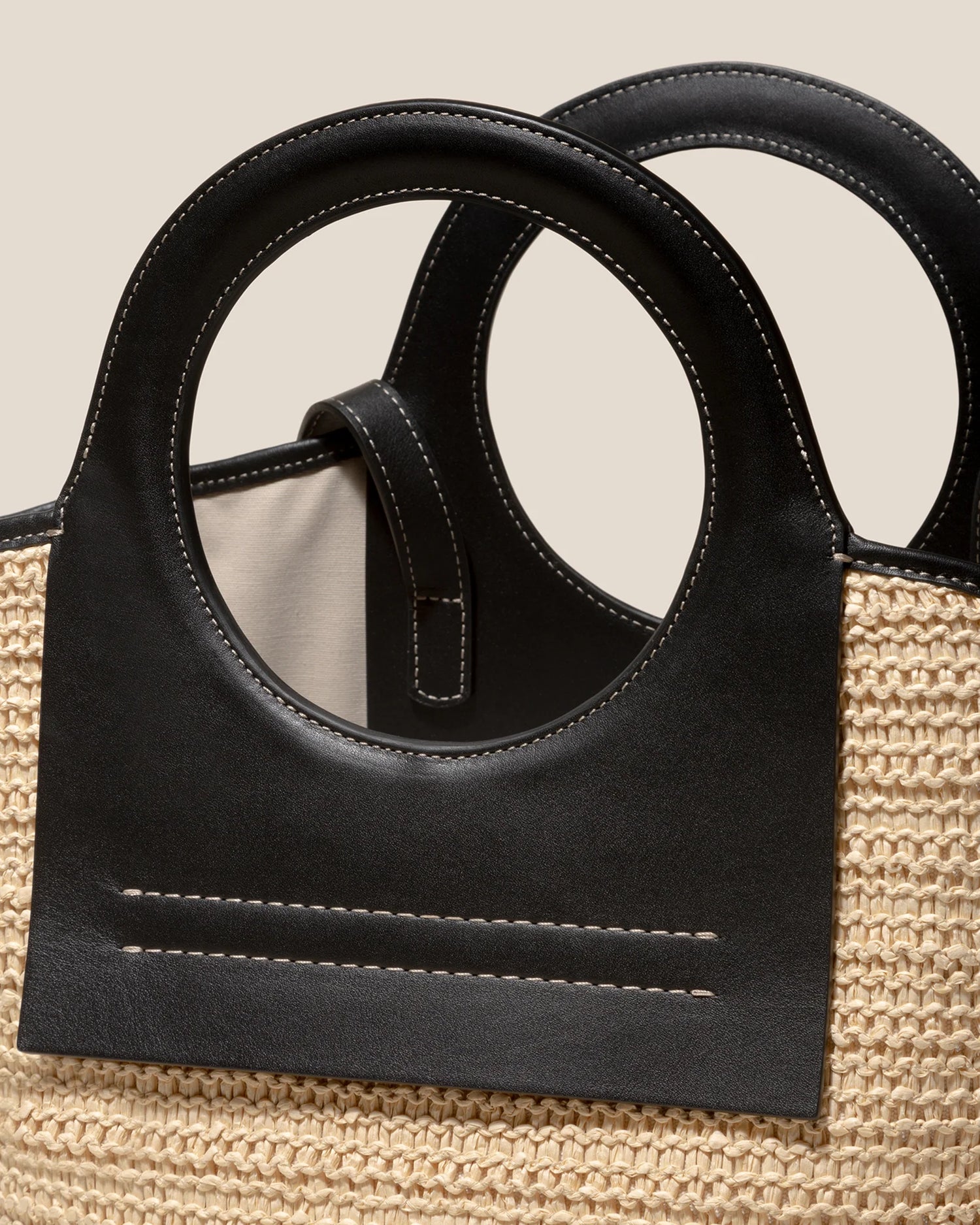 Cala S Raffia bag, natural-black