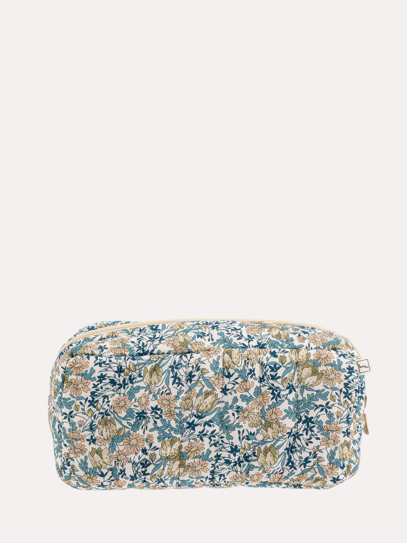 Pouch XS square, Liberty print Francesca Tulip Green