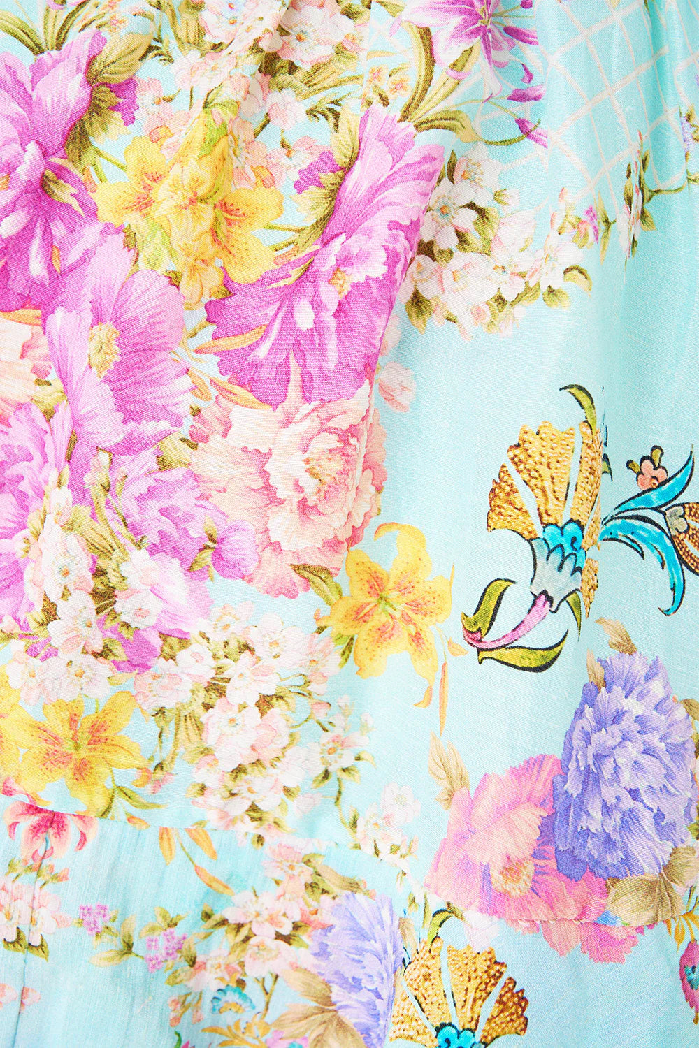 Bazaar blooms button front frill dress, turquoise floral