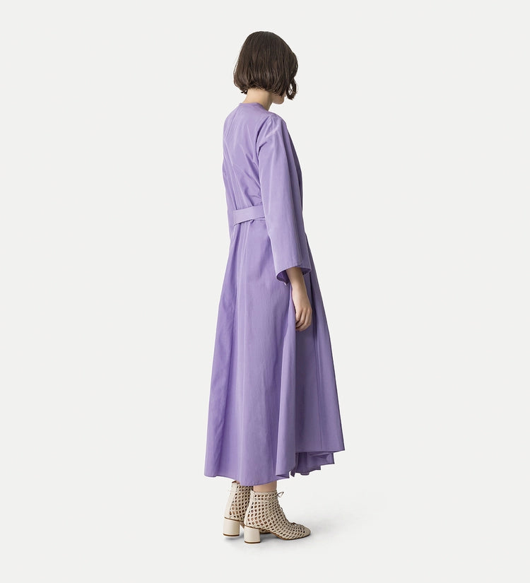 Taffetas long sleeve wrap dress, light purple