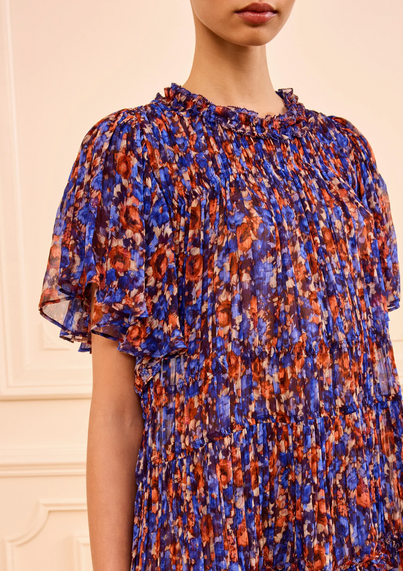 Ryla silk mini dress, violet