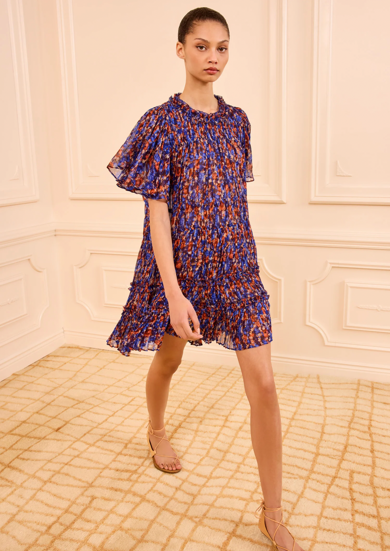 Ryla silk mini dress, violet