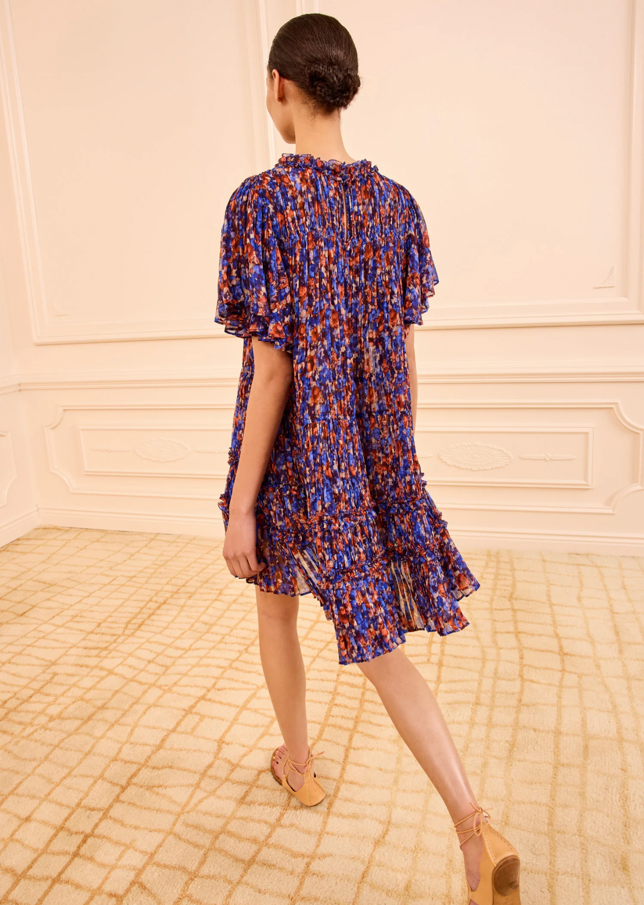 Ryla silk mini dress, violet