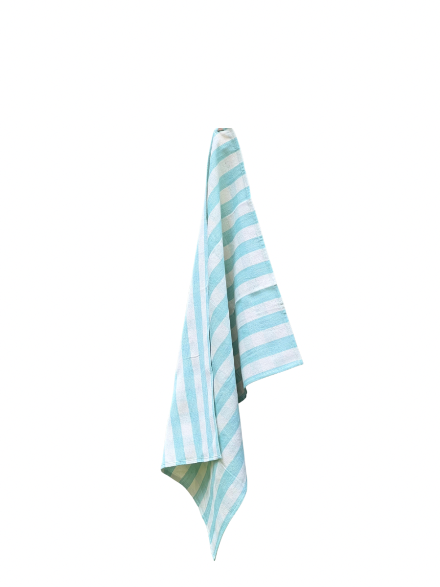 Cotton kitchen towel, Celadon green/Off-white
