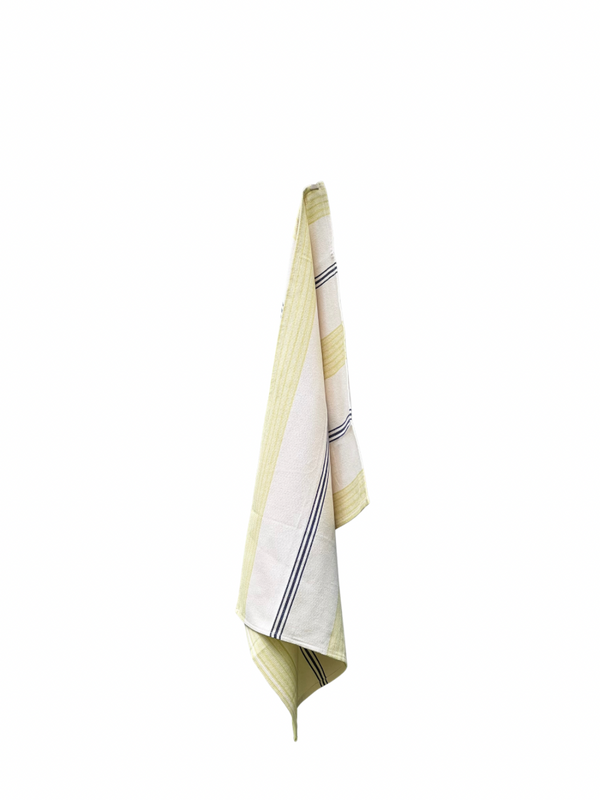 Cotton Kitchen towel, lime and navy blue stripe (50x70cm)