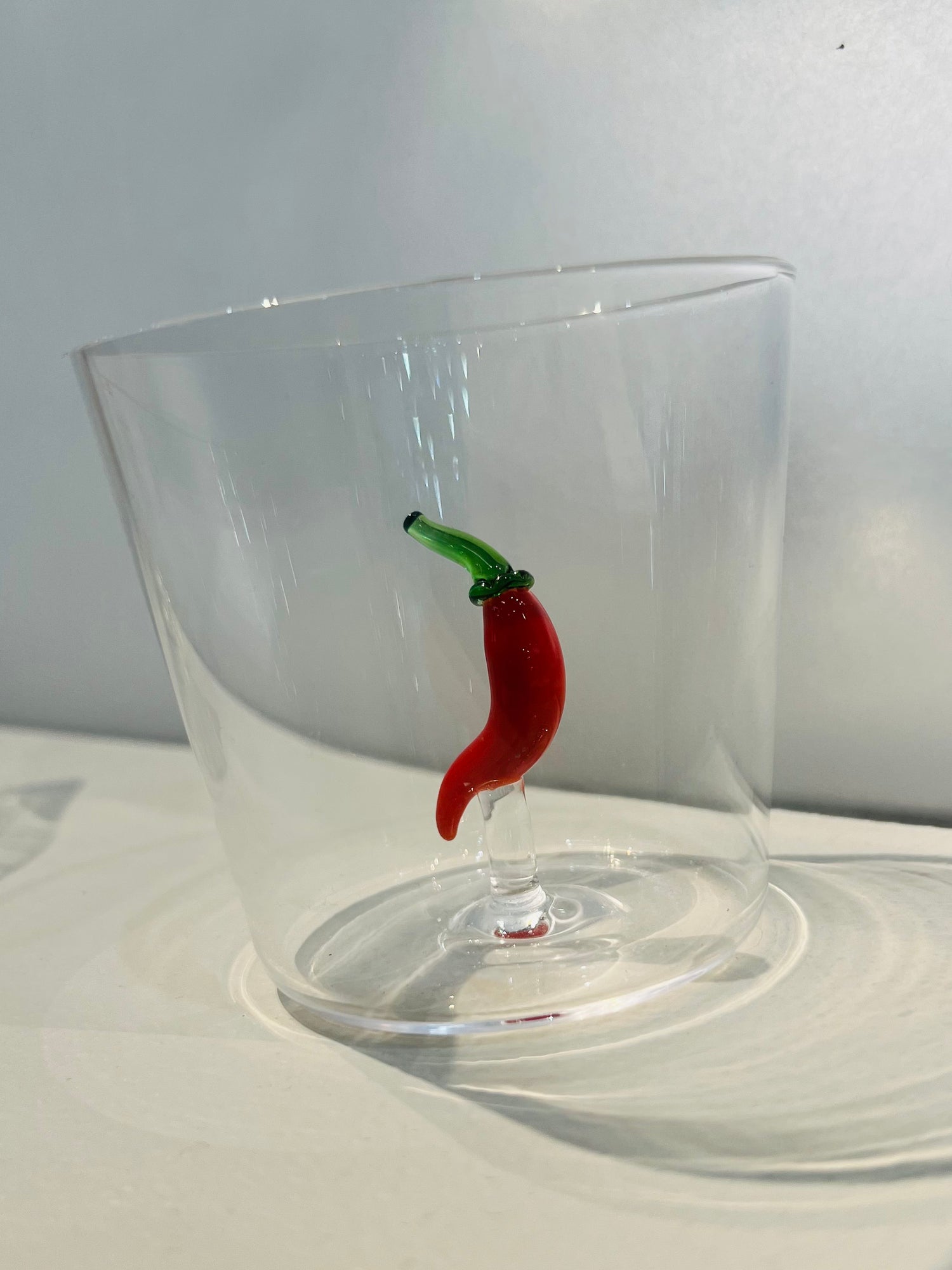 Chili pepper glass tumbler