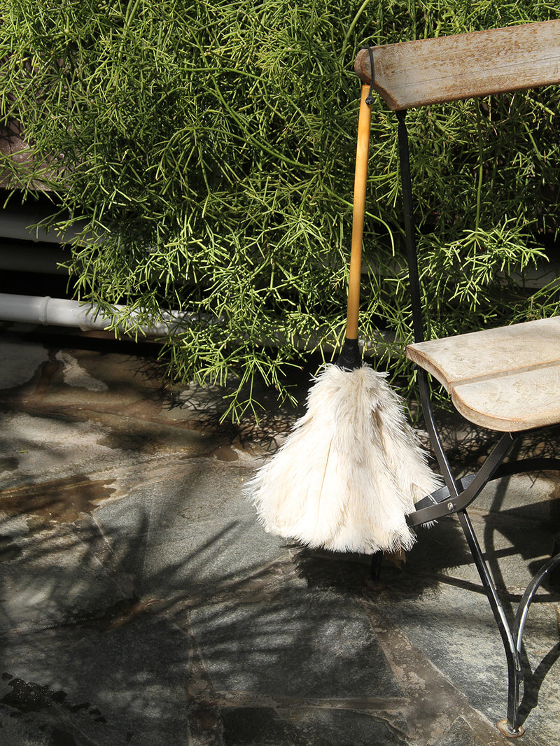 Ostrich feather duster, white (50 cm)