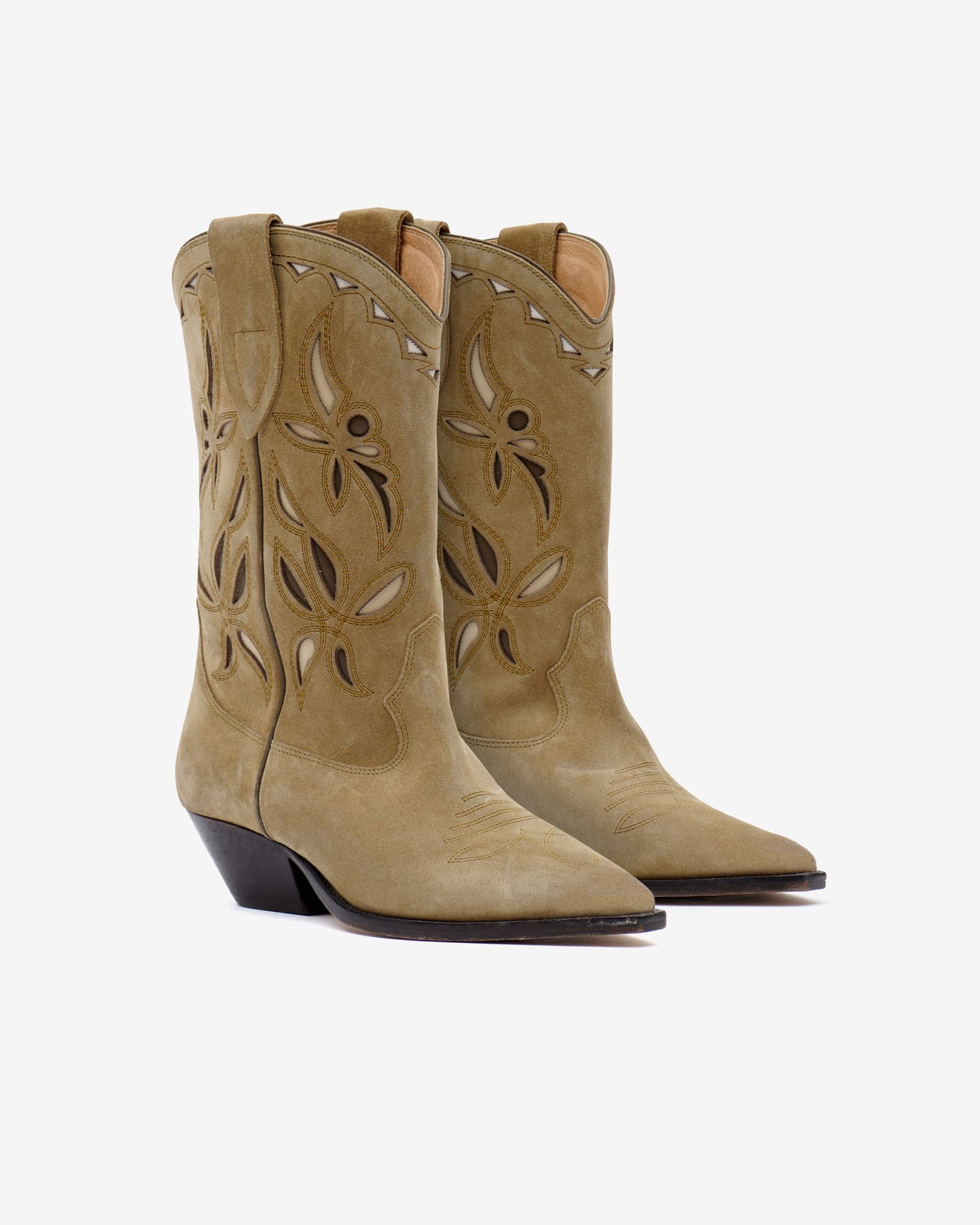 ISABEL MARANT: DUERTO cowboy boots, taupe suede