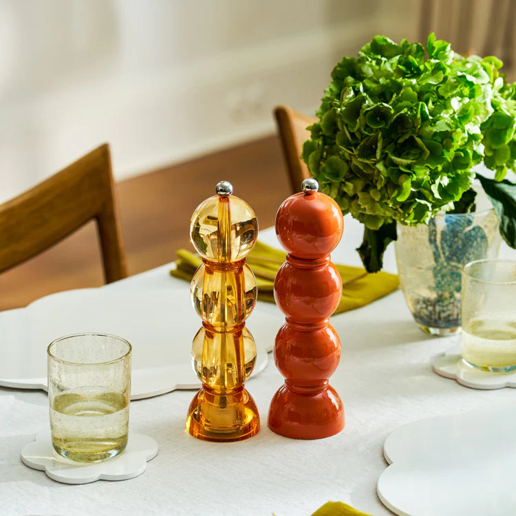 Bobbin salt & pepper mill, orange (24cm)