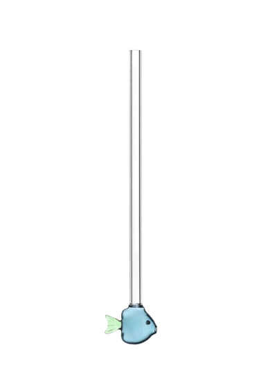 Green fish glass straw, Marine Garden collection
