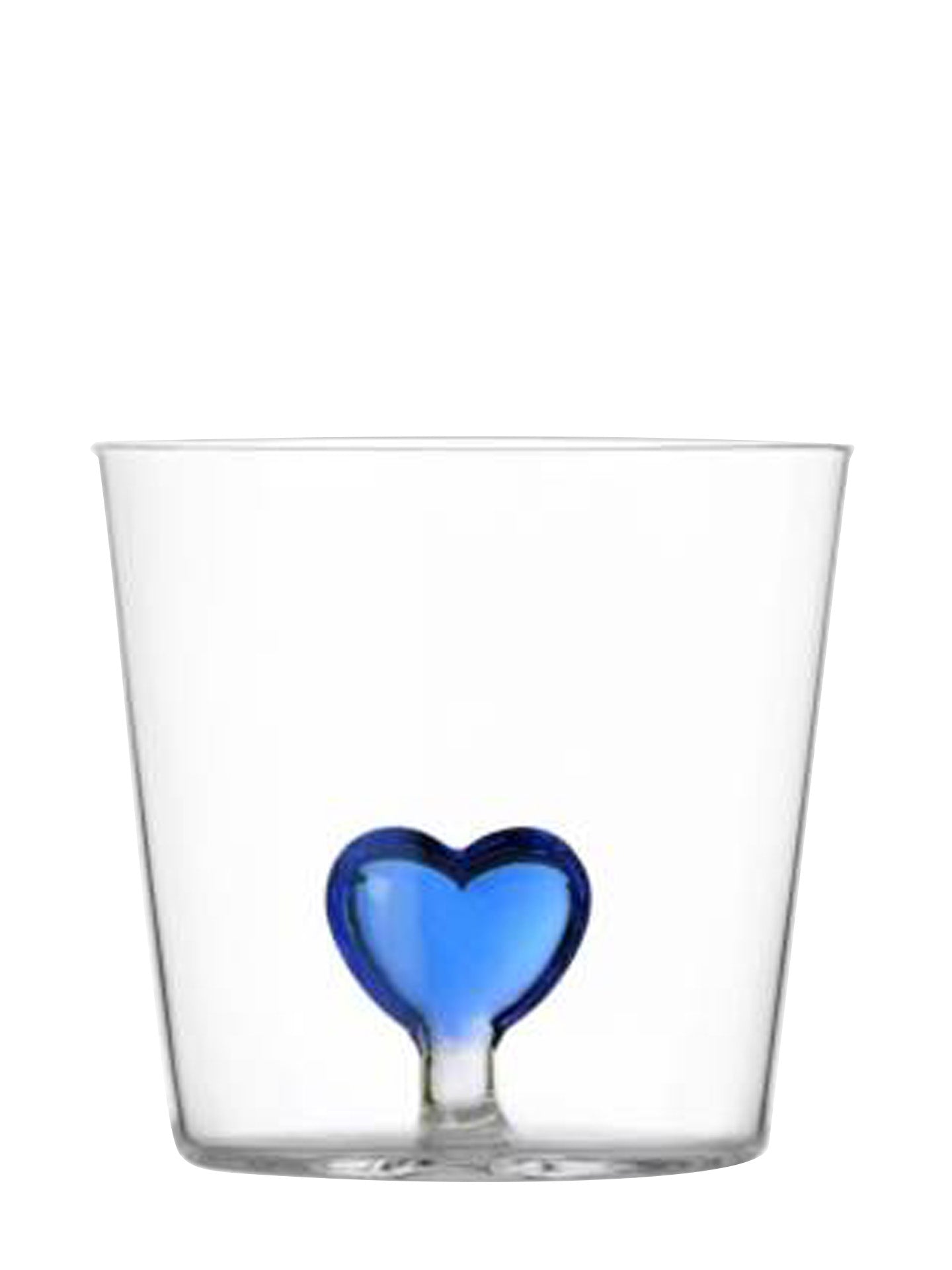 Heart water glass, blue, Cuore Collection